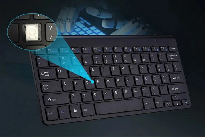 Draadloos toetsenbord – QWERTY mini – Compact draagbaar – Voor PC laptop Windows Mac – Zwart-Toetsenbord-Ilumina Benelux