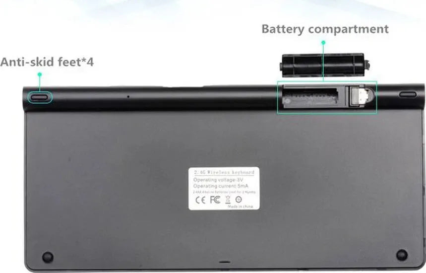 Draadloos toetsenbord – QWERTY mini – Compact draagbaar – Voor PC laptop Windows Mac – Zwart-Toetsenbord-Ilumina Benelux