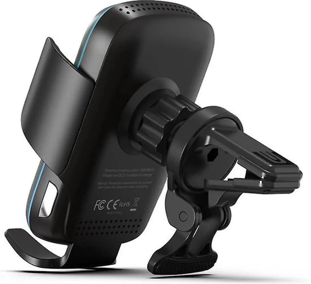 Draadloze autolader – 15W Qi snelladen – Telefoonhouder ventilatierooster & voorruit – Geschikt voor iPhone/Samsung Galaxy – Zwart-Ilumina Benelux