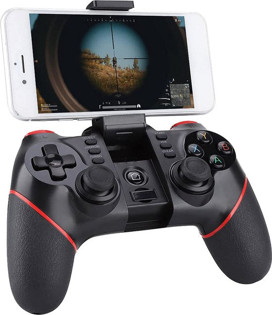 Draadloze gaming controller – T6 Bluetooth gamepad – Geschikt voor iOS/Android/PC/PS3/Smart TV – Zwart-Controller-Ilumina Benelux
