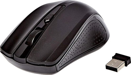 Draadloze muis – 2.4GHz USB ontvanger – 800-1200 DPI – 10 meter bereik – Compact & lichtgewicht – Zwart-Muis-Ilumina Benelux