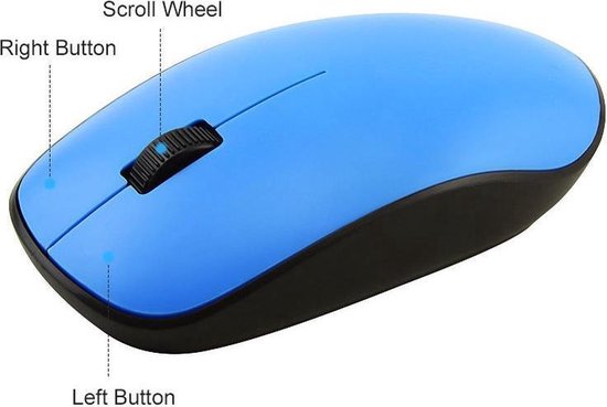 Draadloze muis – Optische 2.4GHz – Voor laptop en pc – Links- en rechtshandig – Wit-Muis-Ilumina Benelux