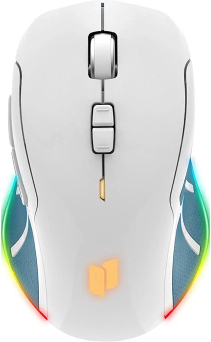 Draadloze muis – RGB LED verlichting – Oplaadbaar – Ergonomisch stil – DPI-knop – Wit-Muis-Ilumina Benelux