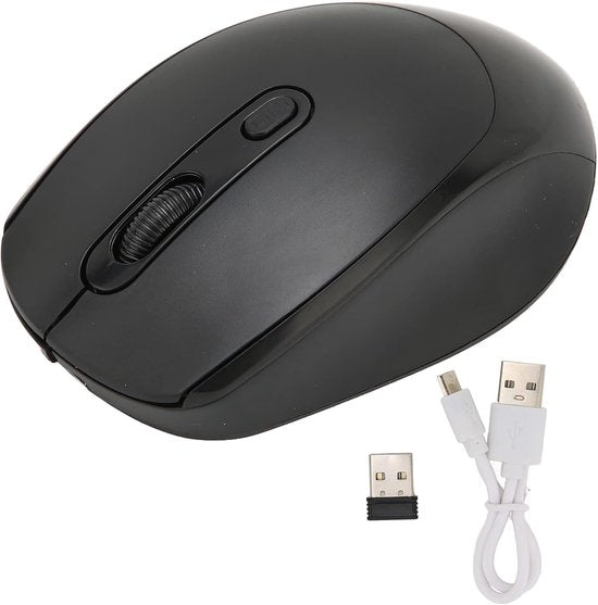 Draadloze muis voor laptop – Oplaadbaar – Stil & slank – 10m bereik – 3 DPI standen – Zwart-Muis-Ilumina Benelux