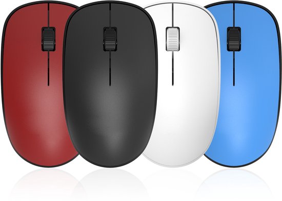 Draadloze muis voor laptop en computer – Optische 2.4GHz – Rechts- en linkshandig – Zwart-Muis-Ilumina Benelux