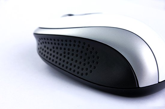 Draadloze muis voor laptop en pc – Optische 2.4GHz – USB ontvanger – Ergonomisch – Wit-Muis-Ilumina Benelux