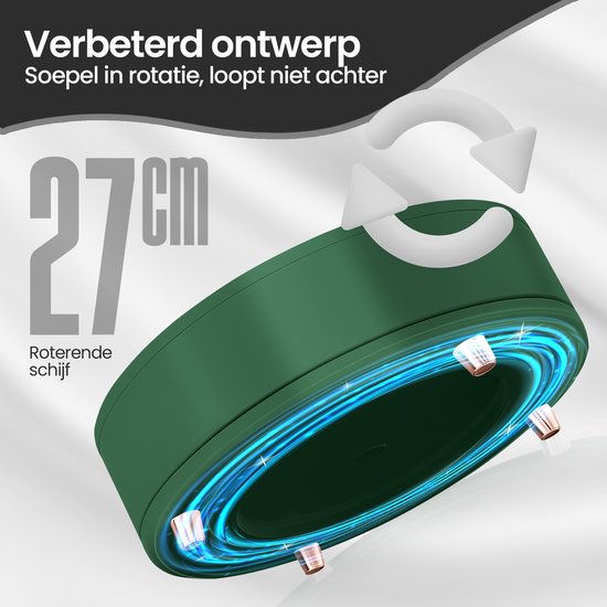 Draaiplateau organizer – 360° roterend kruidenrek Lazy Susan Ø27 cm – antislip groot formaat – groen-Kruidenrek-Ilumina Benelux