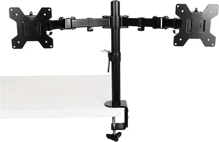 Dubbele monitorarm bureau – Monitor beugel 2 schermen – Universeel – VESA 75x75/100x100 – Zwart-Monitorbeugel-Ilumina Benelux