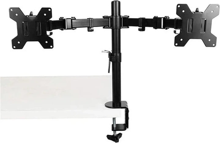Dubbele monitorarm bureau – Monitor beugel 2 schermen – Universeel – VESA 75x75/100x100 – Zwart-Monitorbeugel-Ilumina Benelux