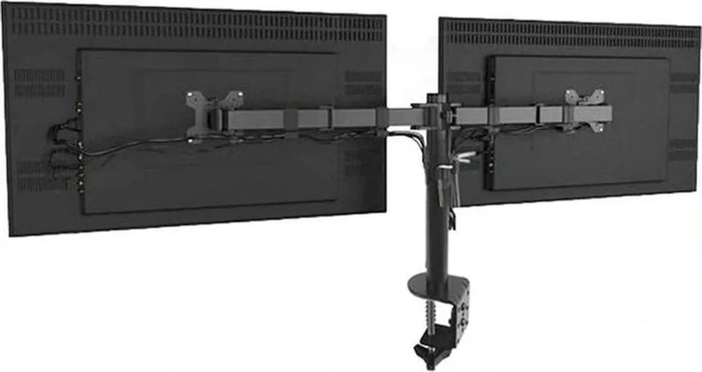 Dubbele monitorarm bureau – Monitor beugel 2 schermen – Universeel – VESA 75x75/100x100 – Zwart-Monitorbeugel-Ilumina Benelux