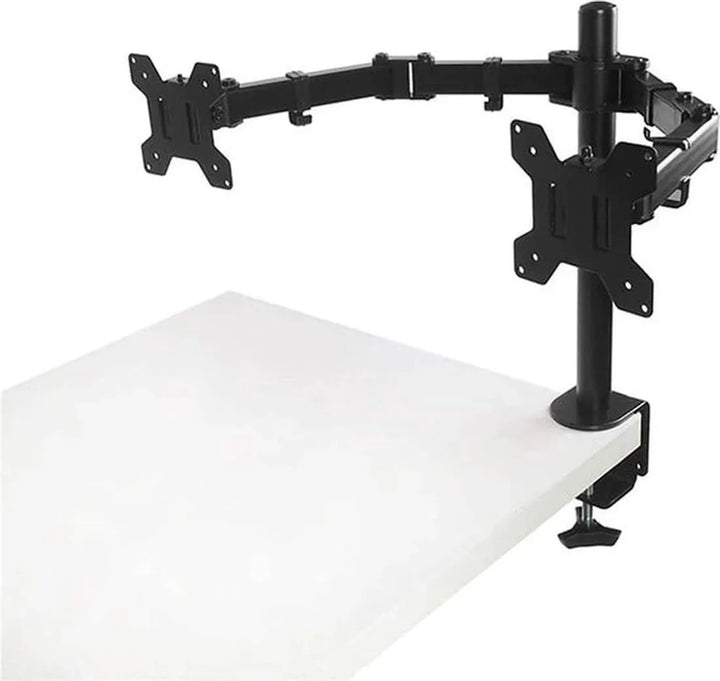Dubbele monitorarm bureau – Monitor beugel 2 schermen – Universeel – VESA 75x75/100x100 – Zwart-Monitorbeugel-Ilumina Benelux