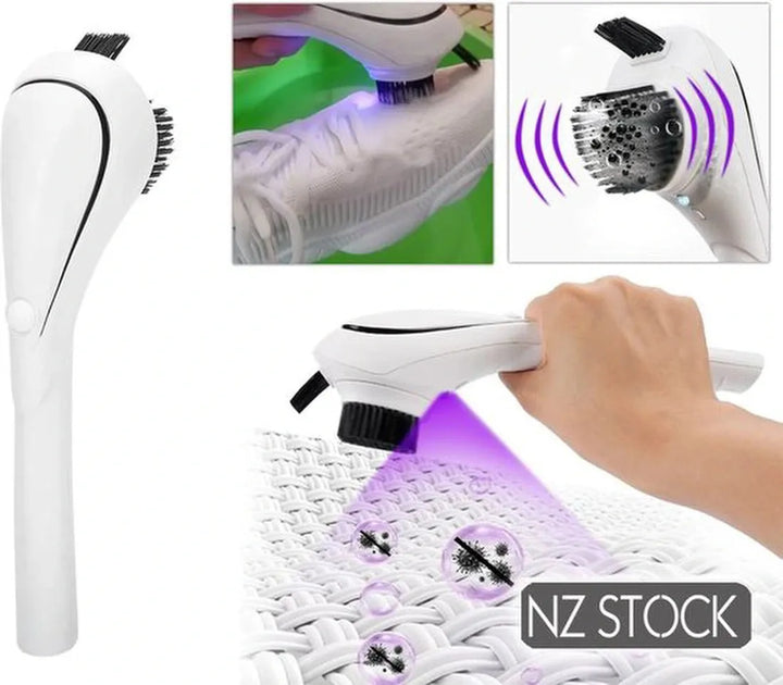 Elektrische reinigingsborstel – Multifunctioneel – Voor schoenen, kleding, keuken & bankstel – Draadloos – Wit-Schoenverzorging-Ilumina Benelux
