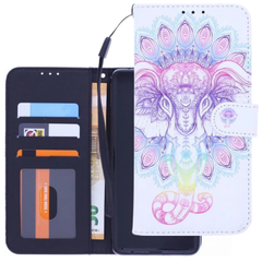 Samsung Galaxy A22 4G Hoesjes – Bookcase Portemonnee Hoes – 3D Olifant Print – Magneetsluiting – Zwart