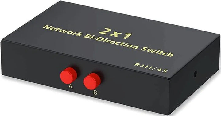 Ethernet Switch RJ45 – 2 Poorts Netwerkswitch Selector – 2-in 1-uit / 1-in 2-uit – Gigabit – Metalen Behuizing – Plug & Play-Netwerkswitch-Ilumina Benelux
