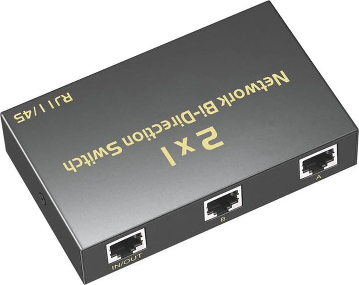 Ethernet switch 2-poorts – RS232 RJ45 – Netwerk splitter adapter – Intranet box – Zwart-Netwerkswitch-Ilumina Benelux