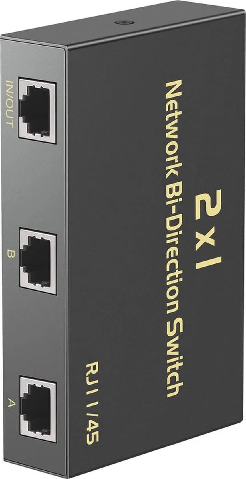 Ethernet switch 2-poorts – RS232 RJ45 – Netwerk splitter adapter – Intranet box – Zwart-Netwerkswitch-Ilumina Benelux