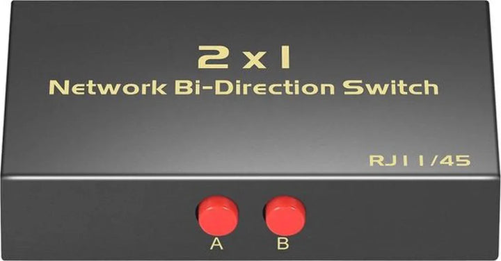 Ethernet switch 2-poorts – RS232 RJ45 – Netwerk splitter adapter – Intranet box – Zwart-Netwerkswitch-Ilumina Benelux