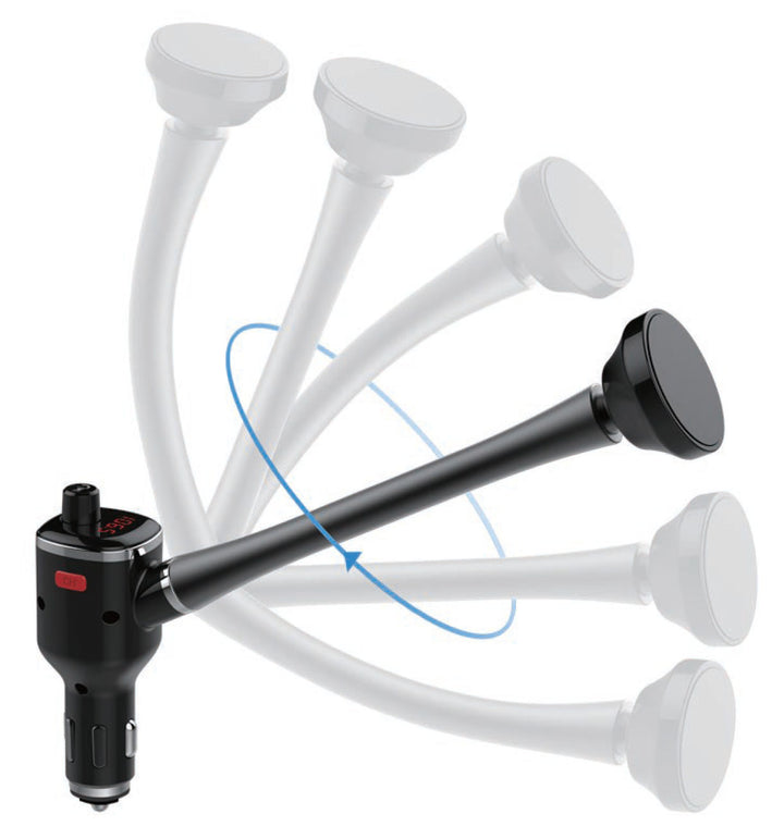 FM Transmitter en autolader - lange arm - van UNIQ Accessory - Zwart-FM transmitters-Ilumina Benelux