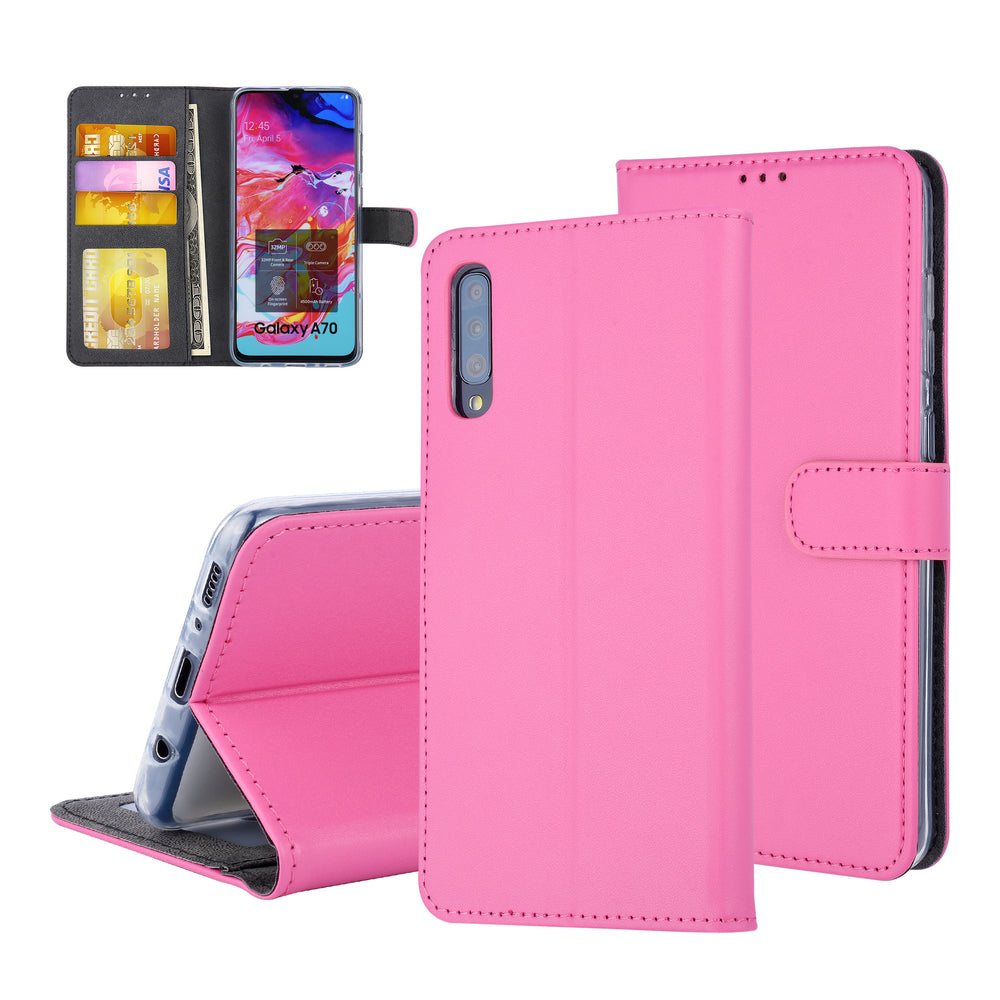 Felroze Book Case voor Samsung Galaxy A70 - Pasjeshouder - Magneetsluiting (A705F)-Hoesjes-Ilumina Benelux