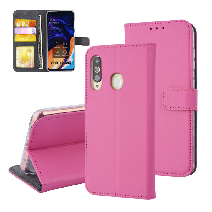 Felroze hoesje Samsung Galaxy A60 - Book Case - Pasjeshouder - Magneetsluiting (A606F)-Hoesjes-Ilumina Benelux