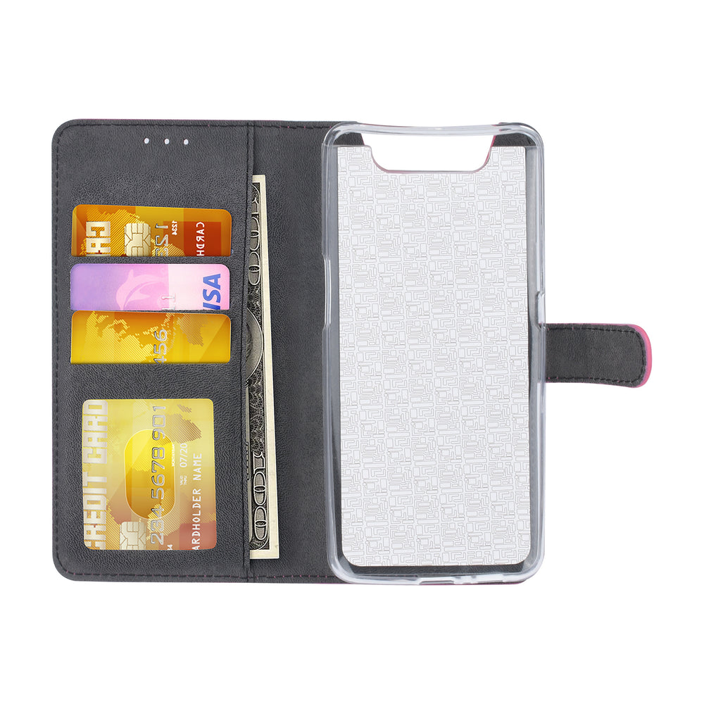 Felroze hoesje Samsung Galaxy A80 - Book Case - Pasjeshouder - Magneetsluiting (A805F)-Hoesjes-Ilumina Benelux