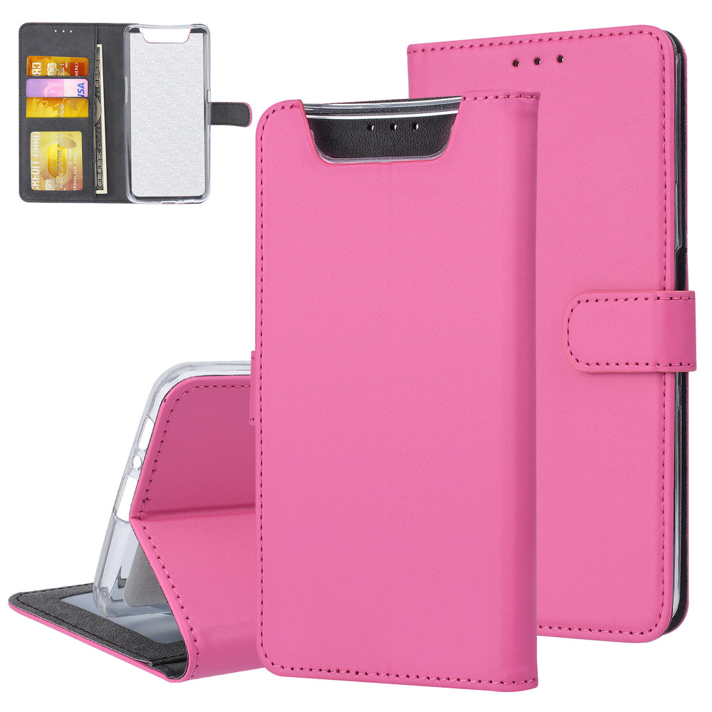 Felroze hoesje Samsung Galaxy A80 - Book Case - Pasjeshouder - Magneetsluiting (A805F)-Hoesjes-Ilumina Benelux