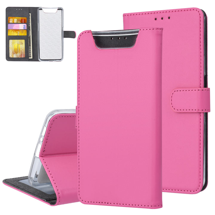 Felroze hoesje Samsung Galaxy A80 - Book Case - Pasjeshouder - Magneetsluiting (A805F)-Hoesjes-Ilumina Benelux