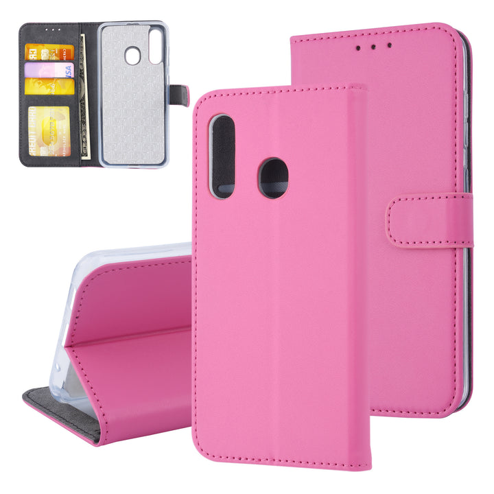 Felroze hoesje Samsung Galaxy M40 - Book Case - Pasjeshouder - Magneetsluiting (M405F)-Hoesjes-Ilumina Benelux