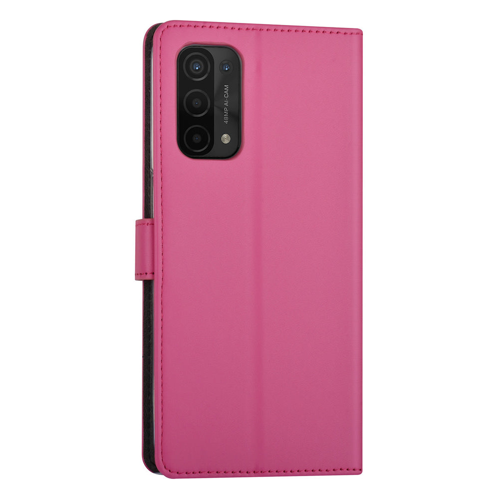 Felroze hoesje voor Oppo A54 5G & Oppo A74 5G - Book Case - Pasjeshouder - Magneetsluiting-Hoesjes-Ilumina Benelux