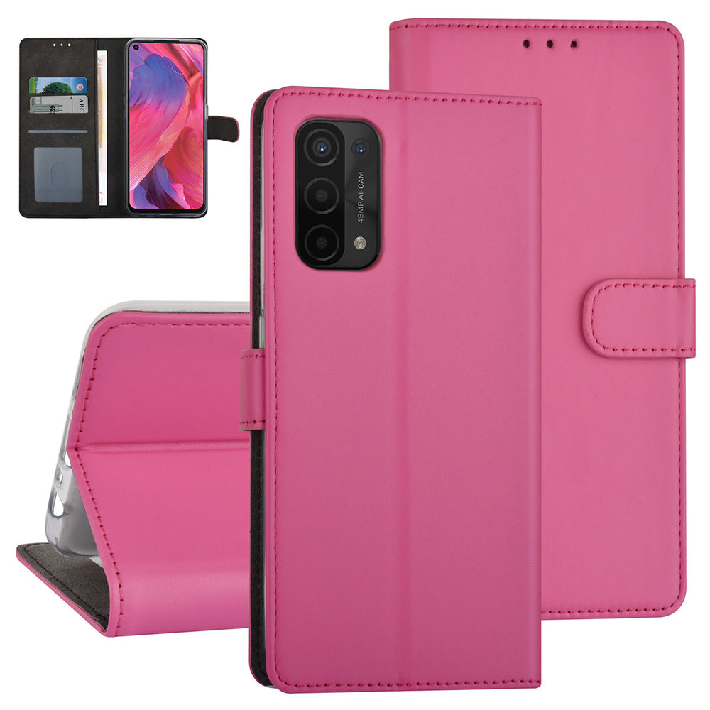 Felroze hoesje voor Oppo A74 5G & Oppo A54 5G - Book Case - Pasjeshouder - Magneetsluiting-Hoesjes-Ilumina Benelux