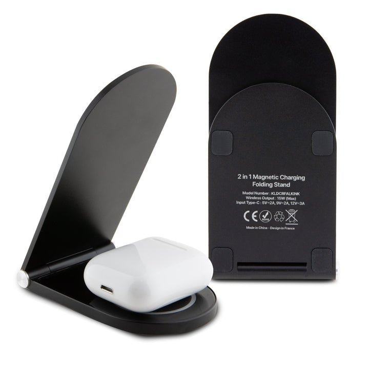 Ferrari Magnetische Vouwbare Bureau-oplader - Printed Shield - Zwart-Oplader-Ilumina Benelux