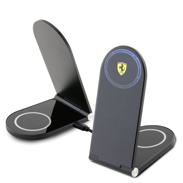 Ferrari Magnetische Vouwbare Bureau-oplader - Printed Shield - Zwart-Oplader-Ilumina Benelux