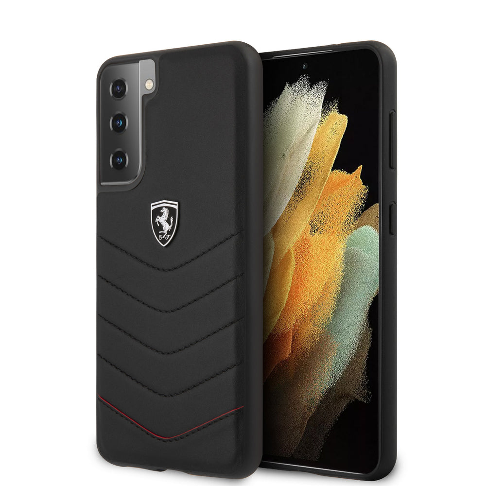 Ferrari Samsung Galaxy S21 Plus Zwart Backcover hoesje - Off Track Quilted-Hoesjes-Ilumina Benelux