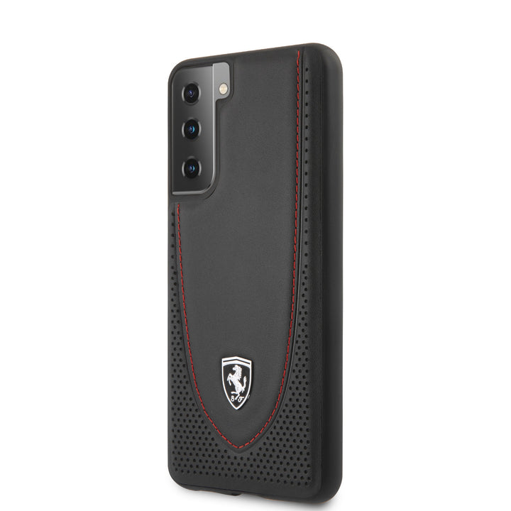 Ferrari Samsung Galaxy S21 Plus Zwart Backcover hoesje - Off Track Stitch Line-Hoesjes-Ilumina Benelux