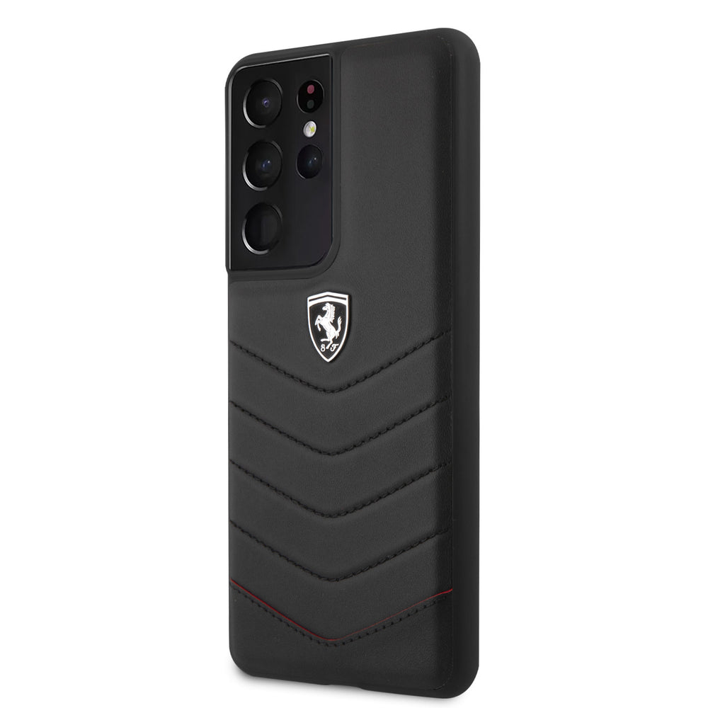 Ferrari Samsung Galaxy S21 Ultra Zwart Backcover hoesje - Off Track Quilted-Hoesjes-Ilumina Benelux