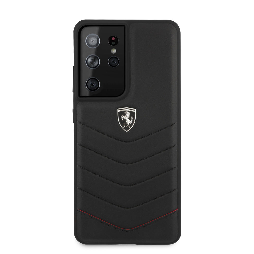 Ferrari Samsung Galaxy S21 Ultra Zwart Backcover hoesje - Off Track Quilted-Hoesjes-Ilumina Benelux