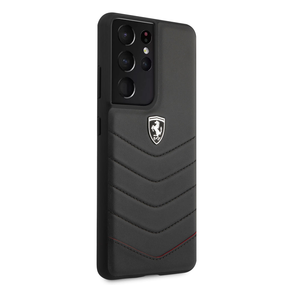 Ferrari Samsung Galaxy S21 Ultra Zwart Backcover hoesje - Off Track Quilted-Hoesjes-Ilumina Benelux
