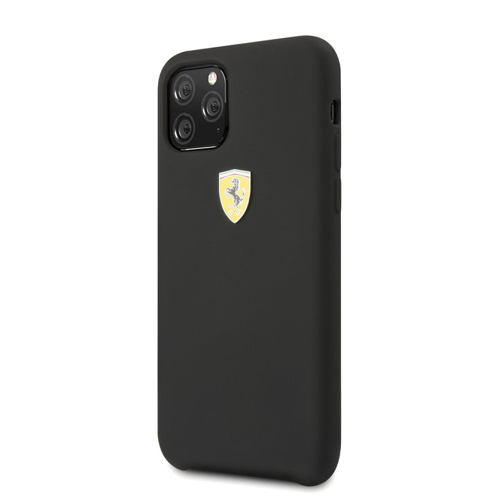 Ferrari iPhone 11 Pro Backcover hoesje - Silicone - Printed Logo - Zwart-Hoesjes-Ilumina Benelux