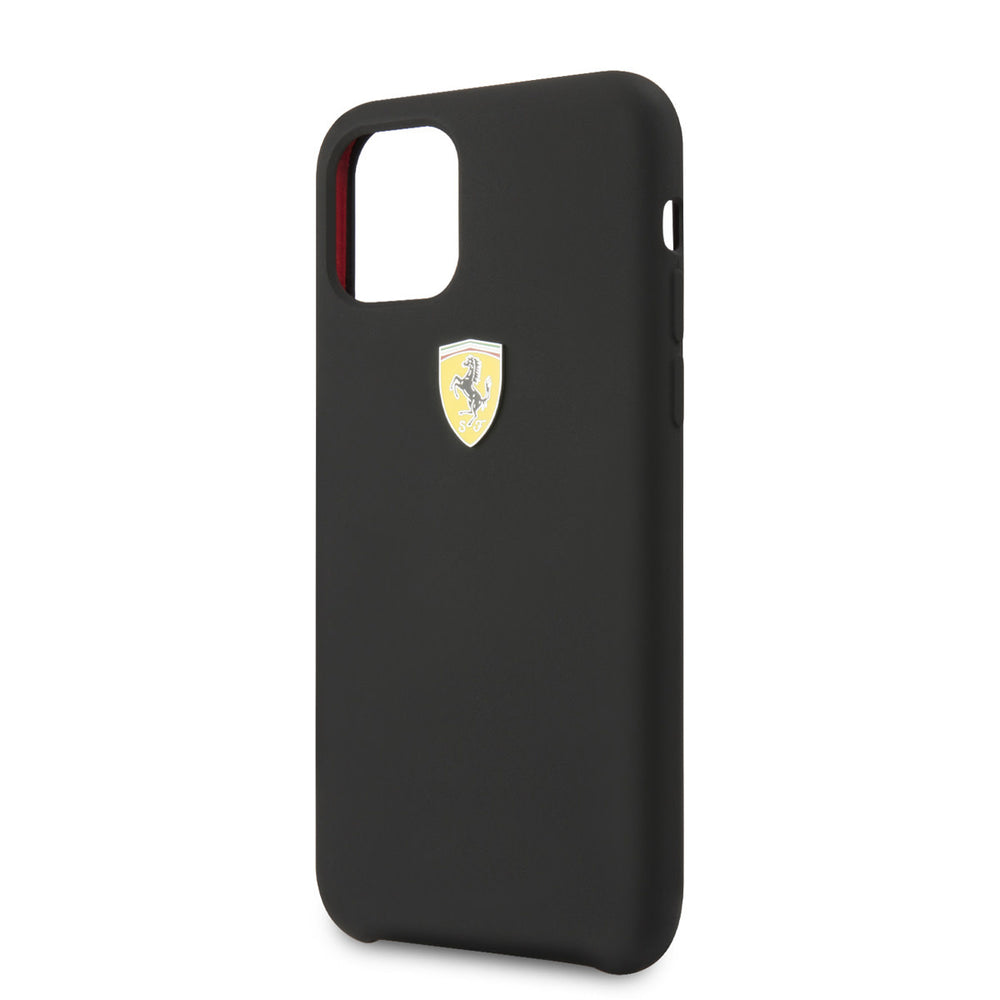 Ferrari iPhone 11 Pro Backcover hoesje - Silicone - Printed Logo - Zwart-Hoesjes-Ilumina Benelux