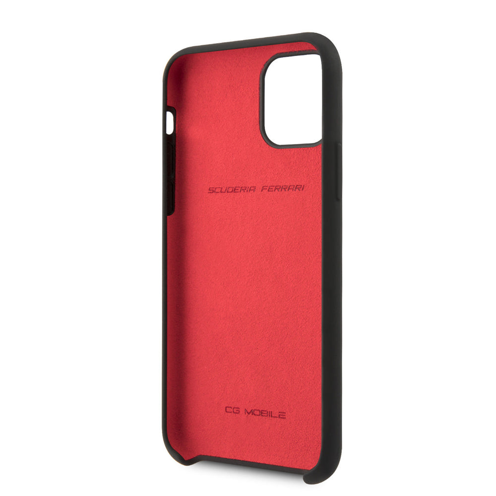 Ferrari iPhone 11 Pro Backcover hoesje - Silicone - Printed Logo - Zwart-Hoesjes-Ilumina Benelux