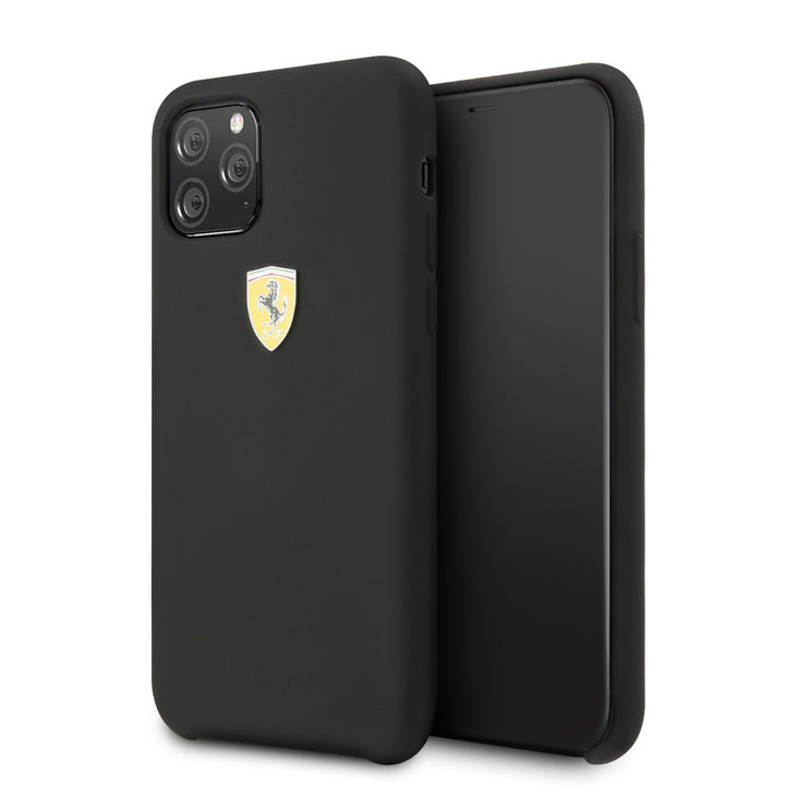 Ferrari iPhone 11 Pro Backcover hoesje - Silicone - Printed Logo - Zwart-Hoesjes-Ilumina Benelux