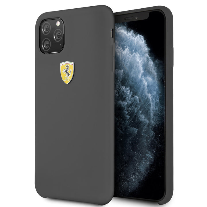 Ferrari iPhone 11 Pro Max Backcover hoesje - Silicone - Printed Logo - Zwart-Hoesjes-Ilumina Benelux