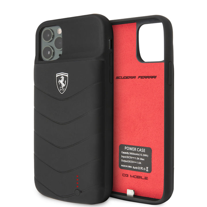 Ferrari iPhone 11 Pro full cover power case lichtgewicht - Zwart-Powerbank-Ilumina Benelux