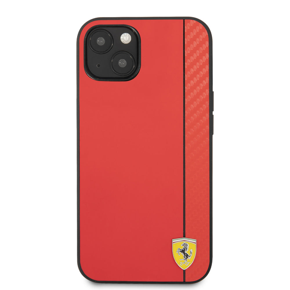 Ferrari iPhone 13 & 14 Hardcase Backcover - Carbon - Rood-Hoesjes-Ilumina Benelux