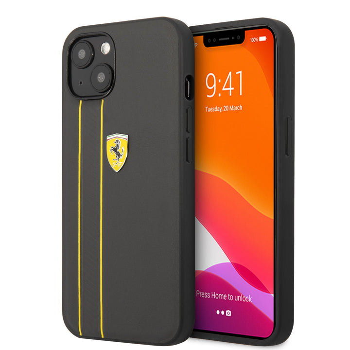 Ferrari iPhone 13 Backcover hoesje 3D Stripes - Geel-Hoesjes-Ilumina Benelux