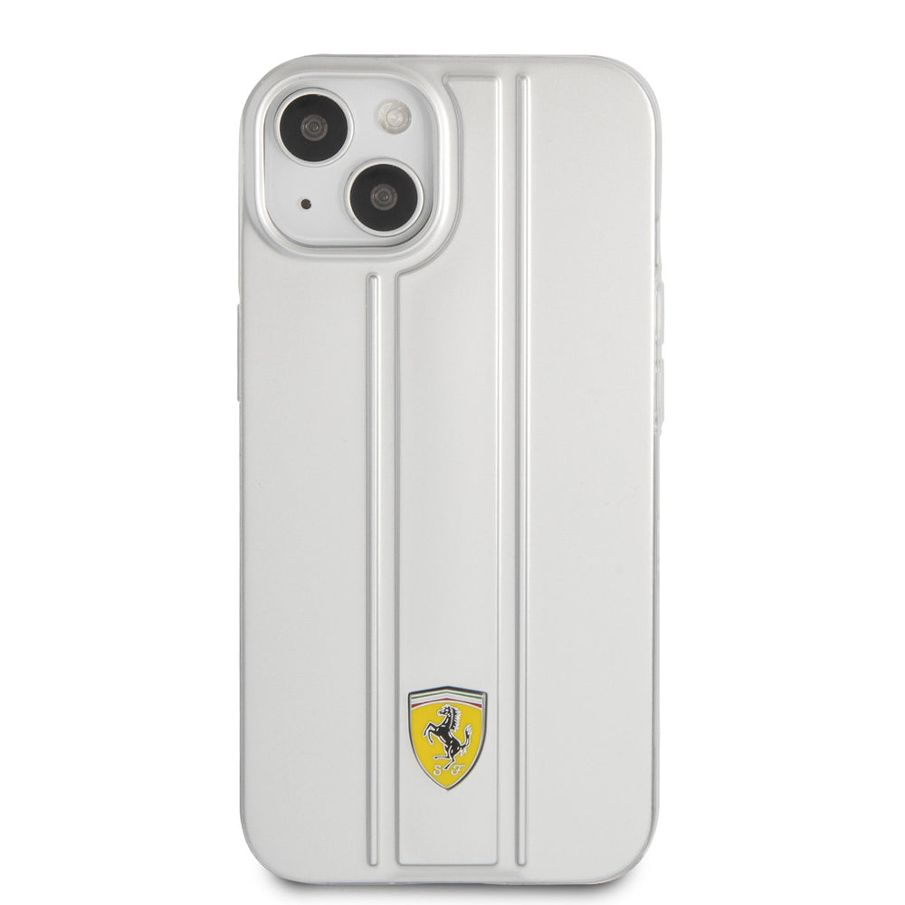 Ferrari iPhone 13 Backcover hoesje 3D Stripes - Zilver-Hoesjes-Ilumina Benelux