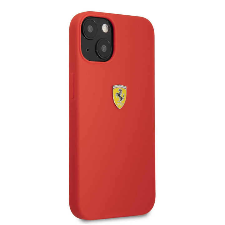 Ferrari iPhone 13 Backcover hoesje Metal Logo - Rood-Hoesjes-Ilumina Benelux