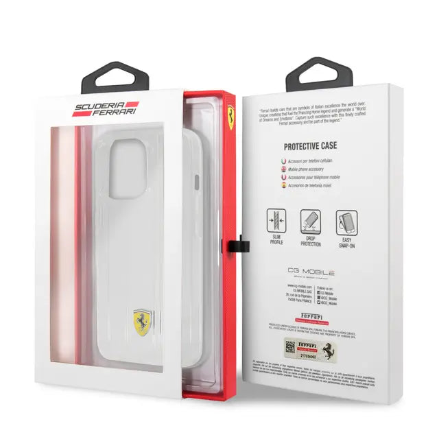 Ferrari iPhone 13 Pro Backcover hoesje 3D Stripes - Transparant-Hoesjes-Ilumina Benelux
