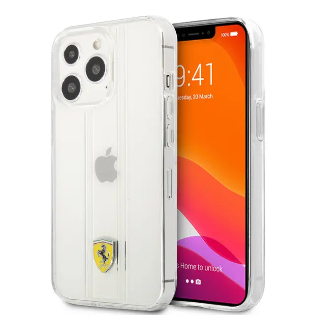 Ferrari iPhone 13 Pro Backcover hoesje 3D Stripes - Transparant-Hoesjes-Ilumina Benelux