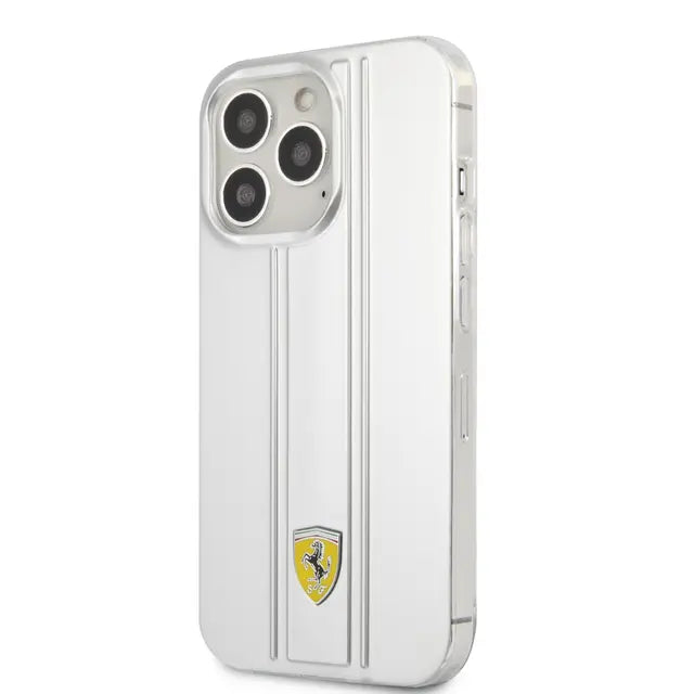 Ferrari iPhone 13 Pro Backcover hoesje 3D Stripes - Zilver-Hoesjes-Ilumina Benelux